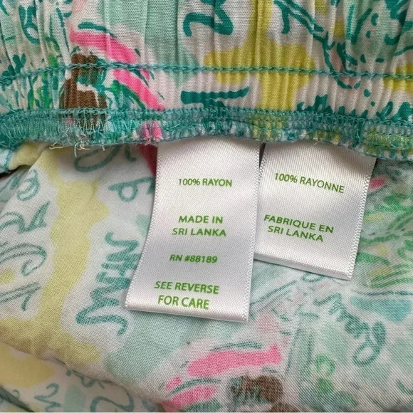 Lilly Pulitzer draw string Palm Beach Rayon Shorts - Picture 5 of 7